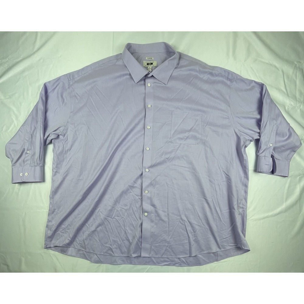JOSEPH ABBOUD MENS DRESS SHIRT 22 34 /35 PURPLE HERRINGBONE NO WRINKLE CLASSIC F